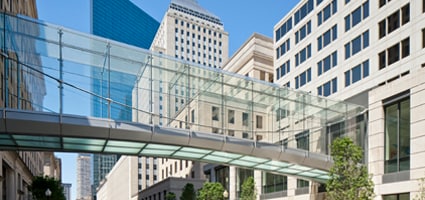 Liberty Mutual Insurance Boston office bridge above street