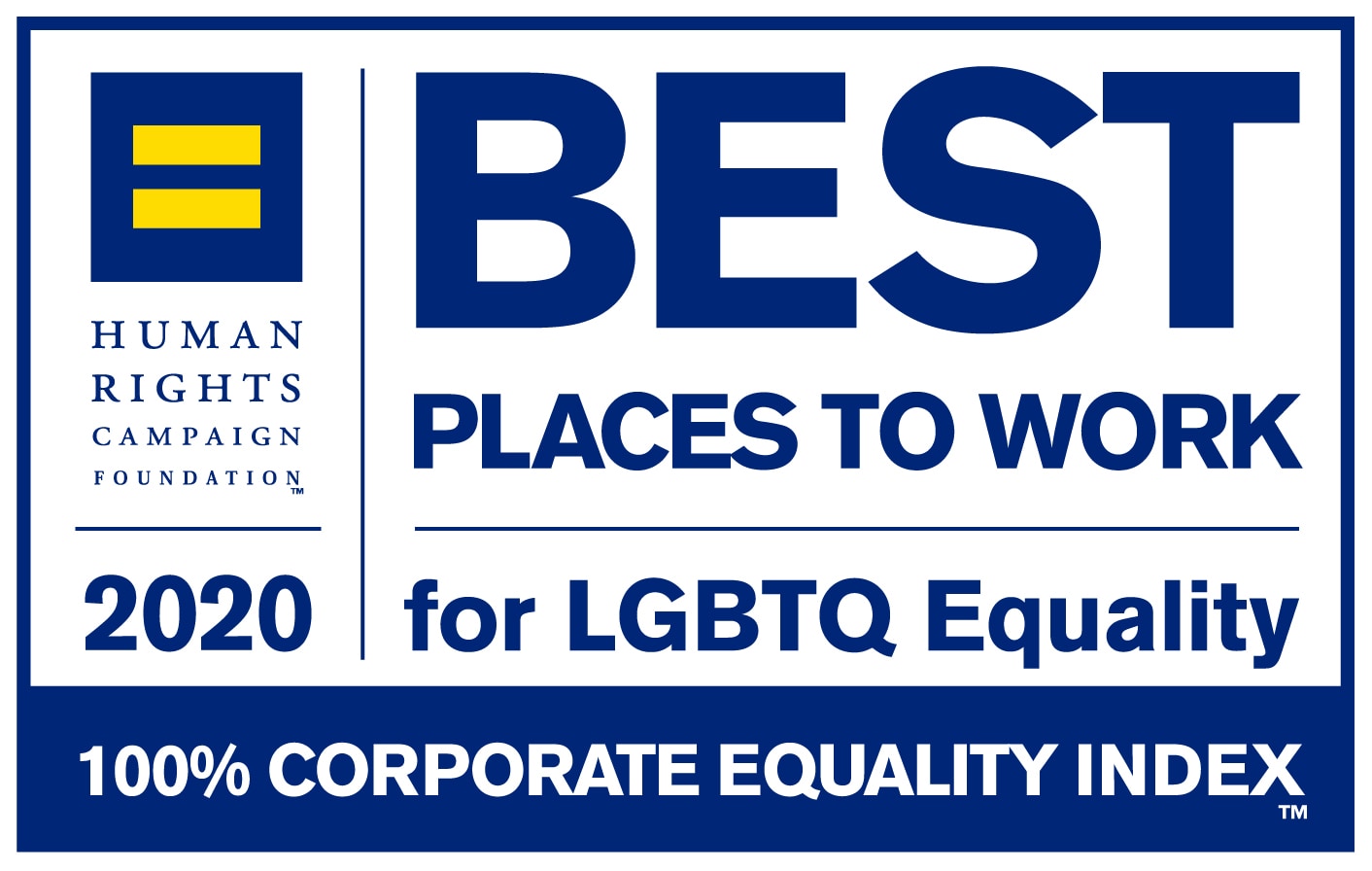 HRC Best Places to Work 2020 badge