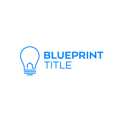 Blueprint Title logo; blue outline of light bulb