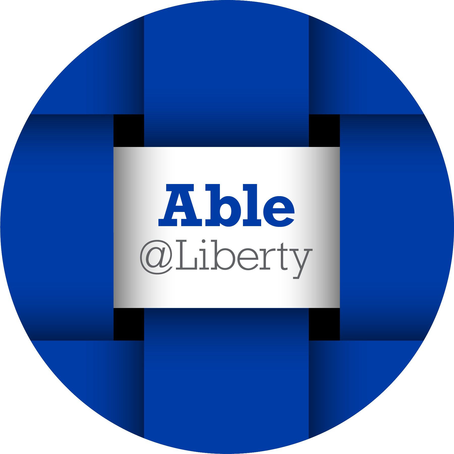 Able at Liberty ERG Badge - blue, knit circle infographic