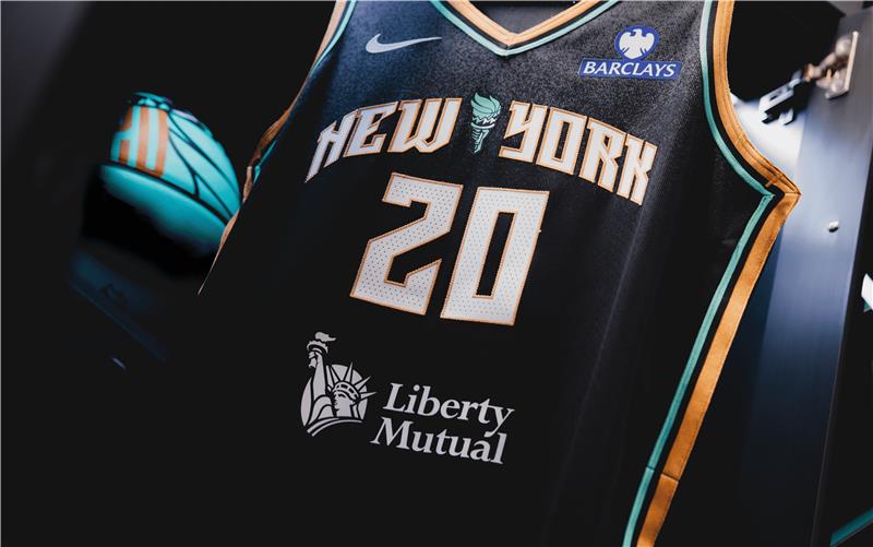 New York Liberty Jersey with Liberty Mutual Insurance Patch