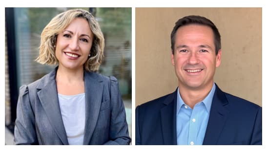 Headshots of Manuela Baroncini and Douglas Schrift 