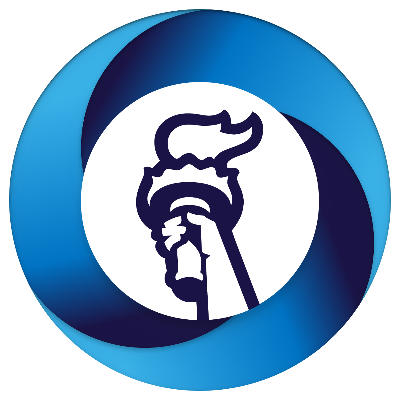 Liberty ERG - ABLE, line drawing of the Lady Liberty Torch with a blue circle around it