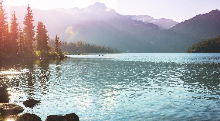 Mountain scape with lake