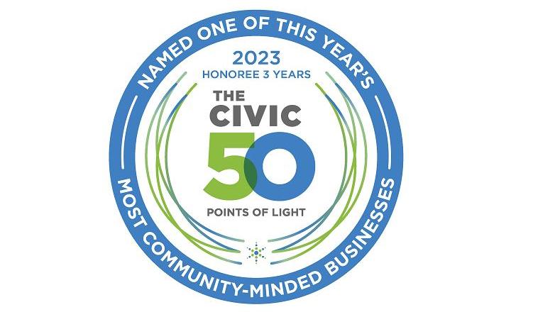 Badge for being named one of the most community minded businesses