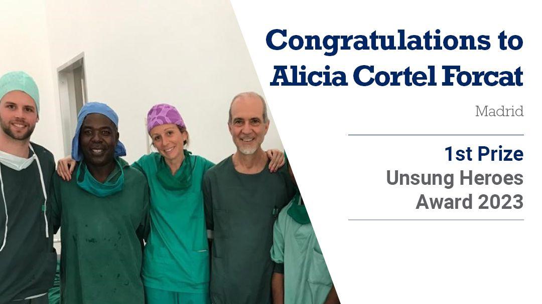Congratulations to Alicia Cortel Forcat, 1st Prize Unsung Heroes Award 2023
