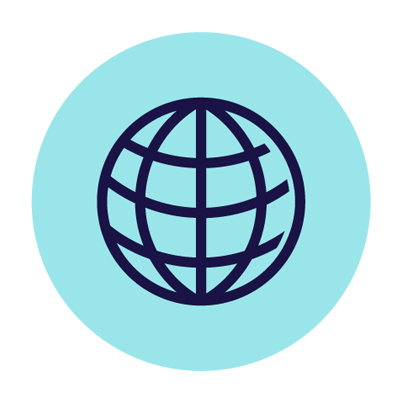 Line drawing of the world