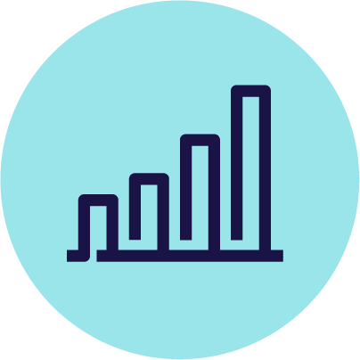 Line drawing of a bar graph