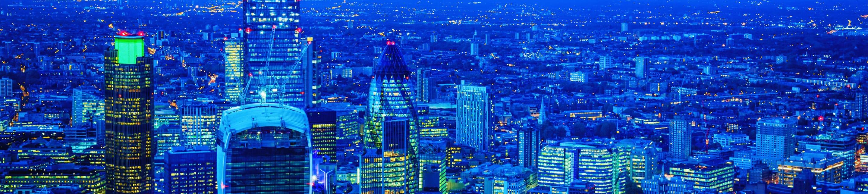 City skyline at night