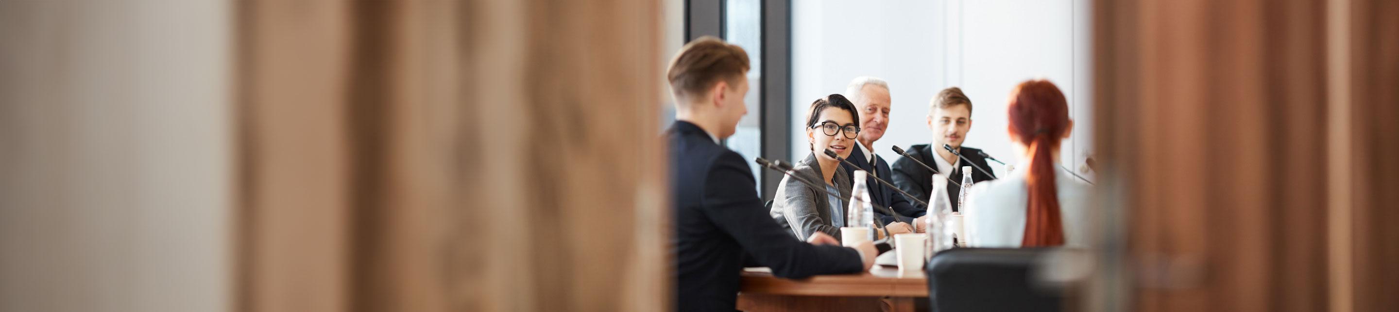 Group of colleagues meeting in a conference room