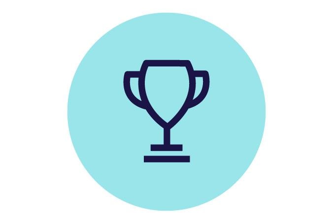 Teal trophy icon